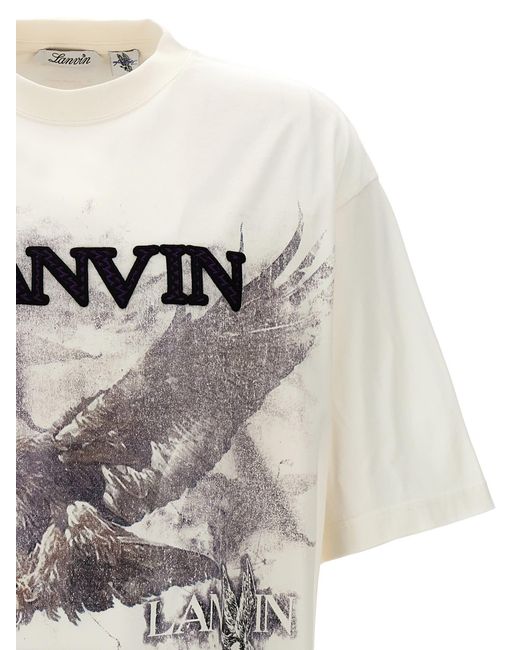 Lanvin White Logo Print T-Shirt for men