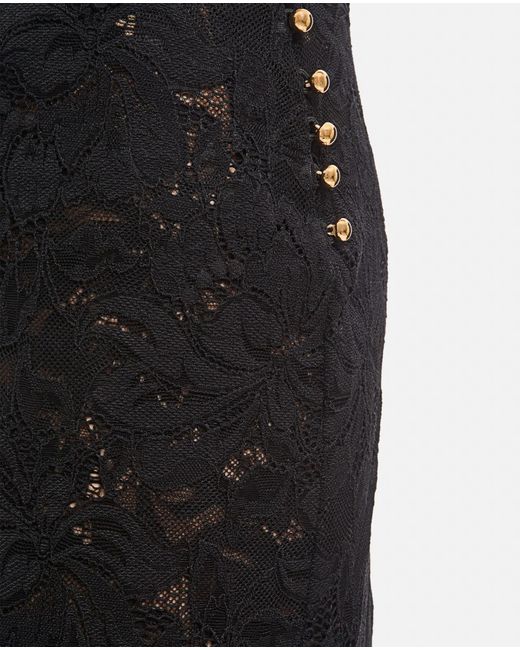 Rabanne Black Lace Long Midi Skirt
