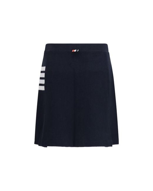 Thom Browne Blue Cotton Mini Skirt