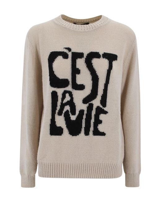 Weekend by Maxmara Gray Alpaca And Wool Jumper
