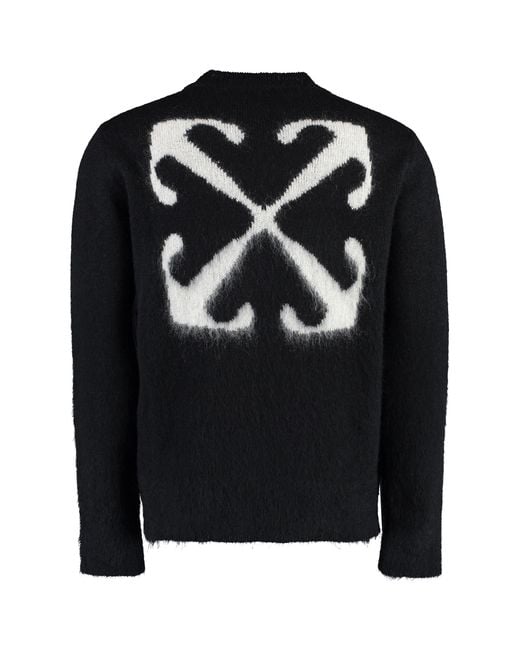 Off-White c/o Virgil Abloh Black Mohair Blend Sweater Mohair; Polyamide; Wool Sweatshirts for men