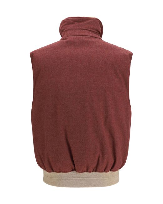 Brunello Cucinelli Purple Wool Padded Vest Outer: (Ovis Aries) Blazers for men
