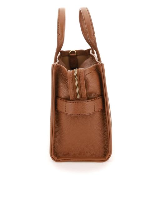Marc Jacobs Brown Leather The Mini Traveler Tote Bag