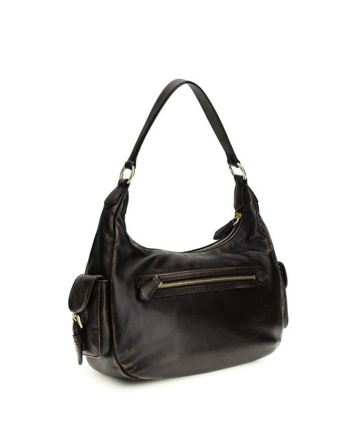 Miu Miu Black Pocket Shoulder Bag Calf Leather