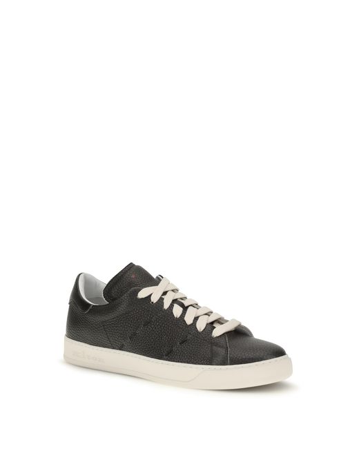 Kiton Gray Leather Sneakers Trainers for men