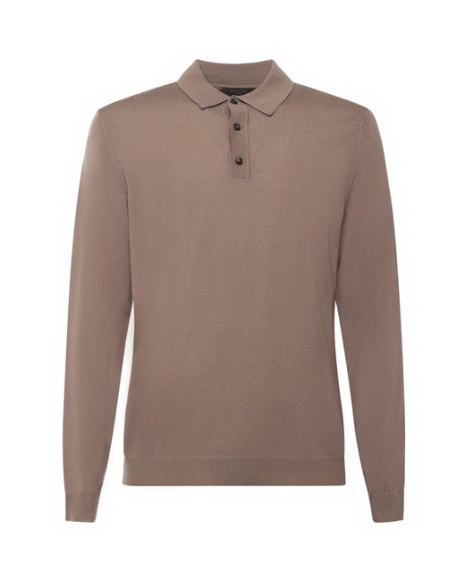 Zanone Brown Flexwool Polo for men