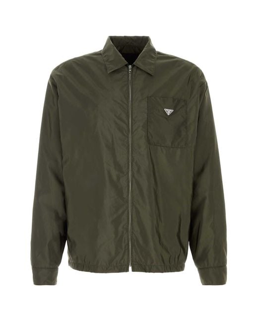 Prada Green Re-Nylon Shirt for men
