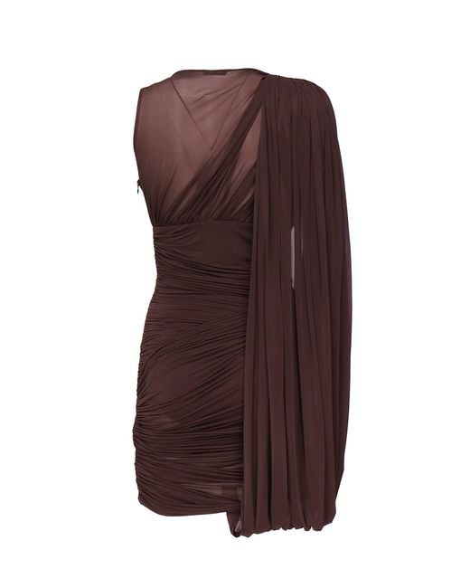 Magda Butrym Brown Draped Short Dress
