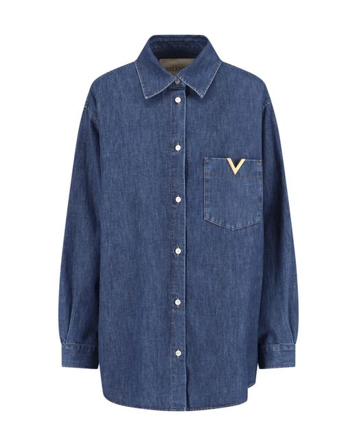 Valentino Blue Shirts Cotton