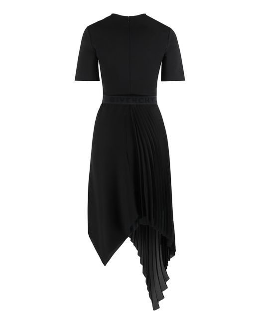 Givenchy Black Pleated Midi Dress