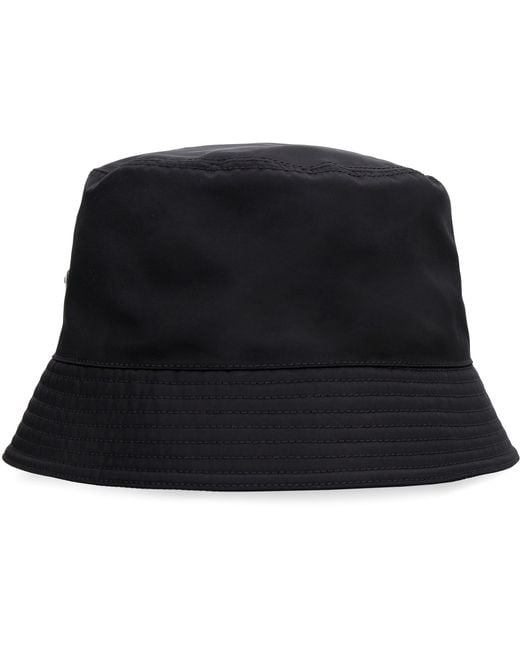 Prada Black Re-Nylon Hat Cotton for men