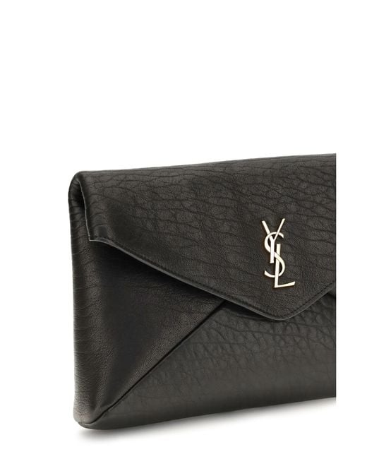 Saint Laurent Black Ysl Busta Pouch W_Haka Moira L Lamb Ovis Aries Wallet