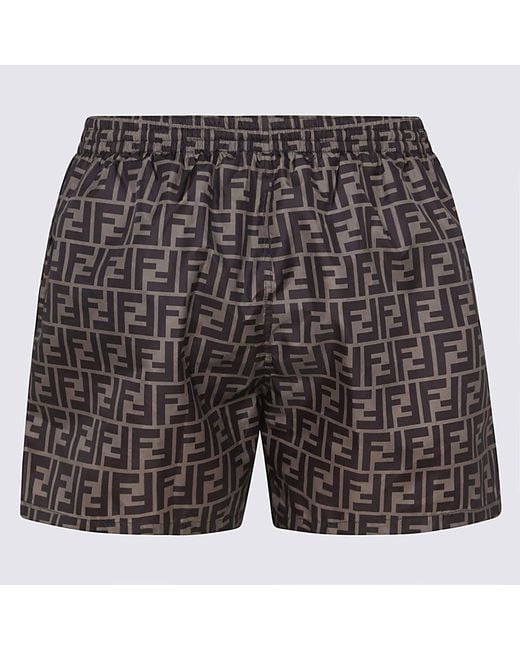 Fendi Black Tobacco Beachwear for men