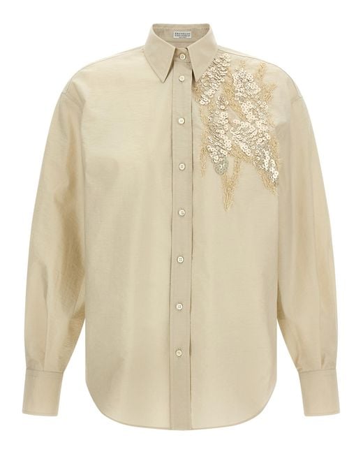 Brunello Cucinelli White Cotton Blouse