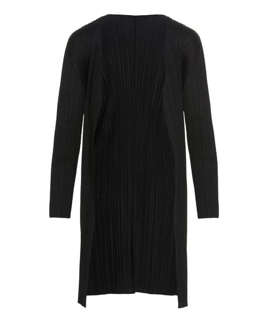 Pleats Please Issey Miyake Black Polyester Cardigan Clothing