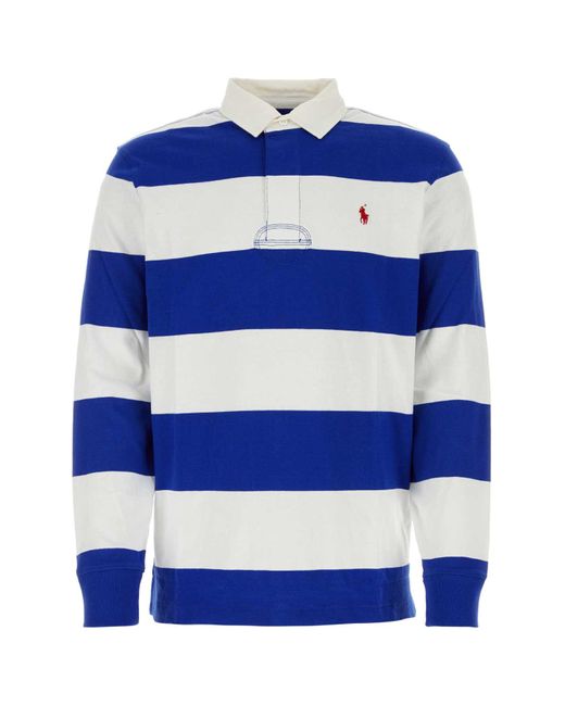Polo Ralph Lauren Blue Embroidered Cotton Polo Shirt for men