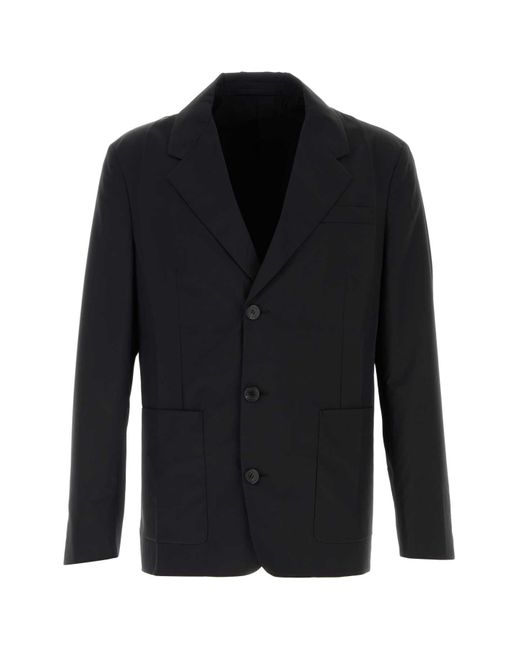 Prada Black Wool Blend Blazer for men