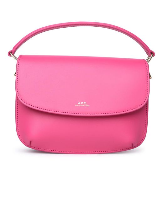 A.P.C. Pink Sarah Mini Fuchsia Leather Bag