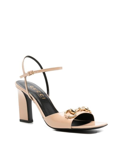 Gucci White Ankle-Strap Heels