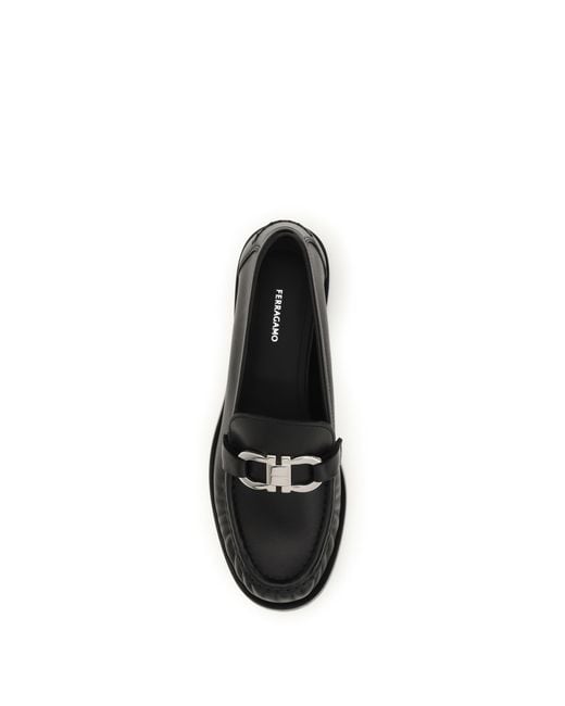 Ferragamo Black Leather Loafers Calf