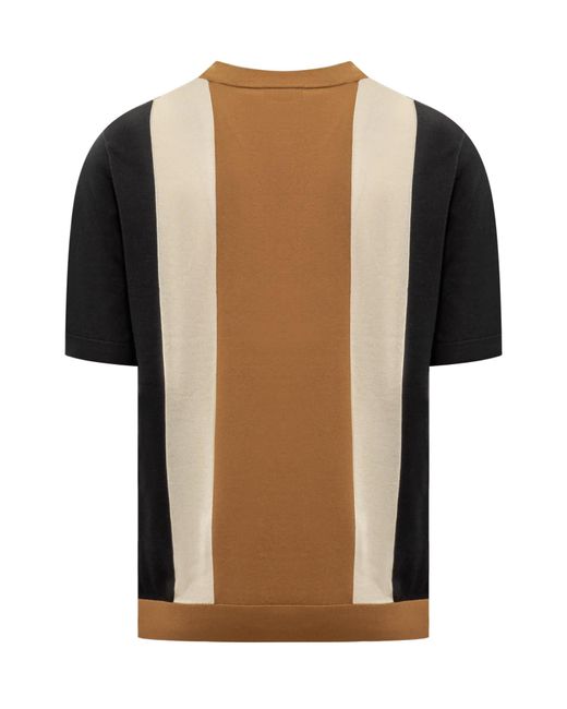 Fred Perry Black Striped Knit T-Shirt for men
