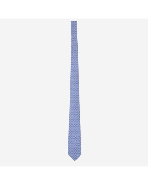 Gucci Blue Jacquard Silk Tie Gg Cross Ties & Bow for men
