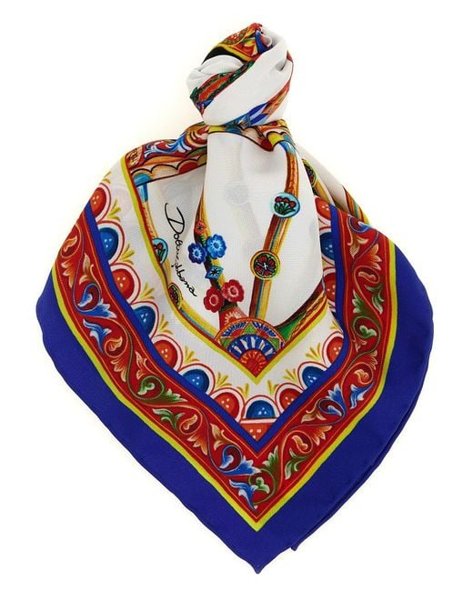 Dolce & Gabbana Blue Silk Scarf