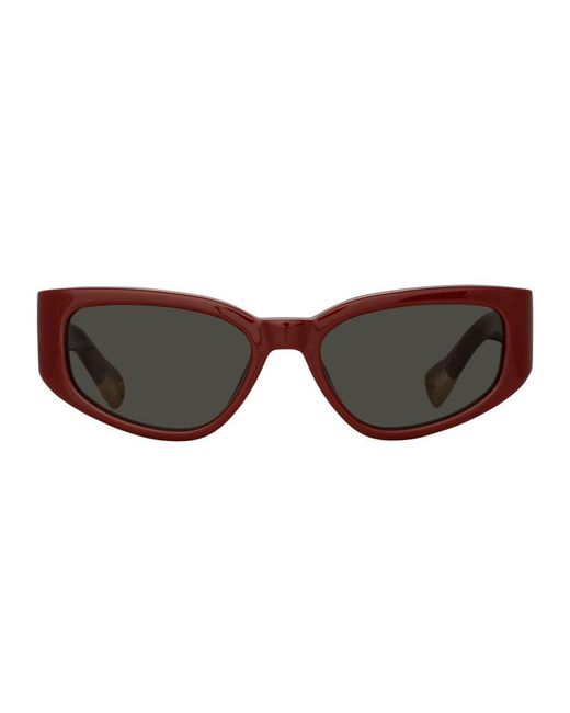 Jacquemus Brown Sunglasses Cat Eye Full Rim, Burgundy Frame And Lens Jac/5C3