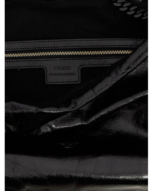 Pinko Black Chain Handle Tote Shoulder Bag