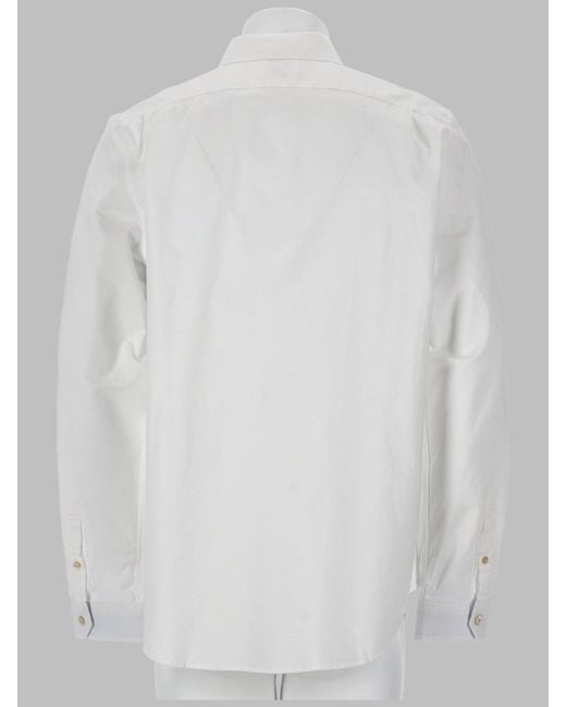 Paul Smith White Shirt With Zebra Patch Organic Cotton for men