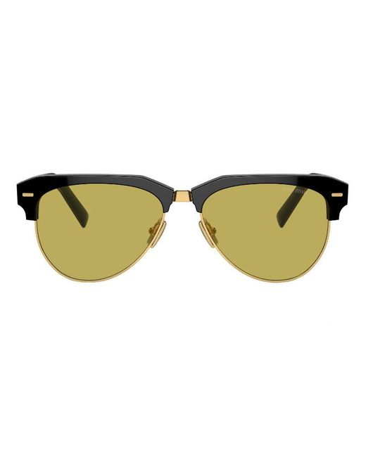 Miu Miu Brown Miu Sunglasses Aviator Full Rim, Frame And Lens Mu09Zs1Ab07O