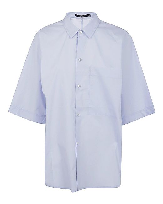 Sofie D'Hoore Blue Short Sleeve Shirt With Front Placket