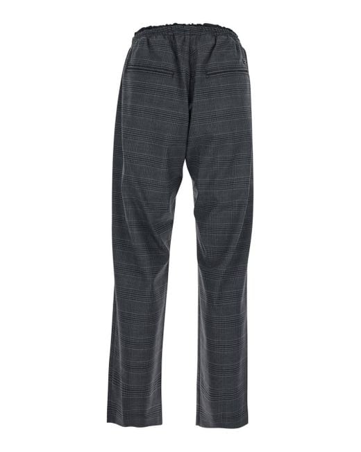 DIESEL Gray 'P-Tilson' Pants With Logo Detail On The Rear And All-Over Check Motif for men