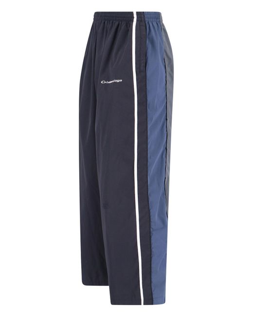 Balenciaga Blue Polyester Track Pants for men