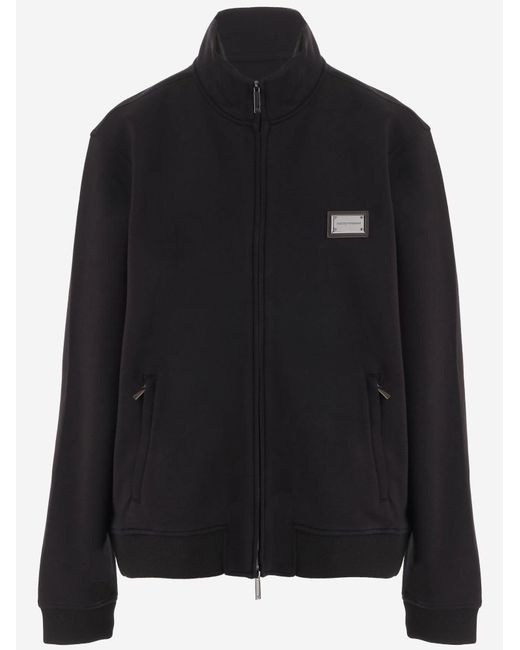 Emporio Armani Black Sweatshirt Modal Jersey Sweatshirts for men