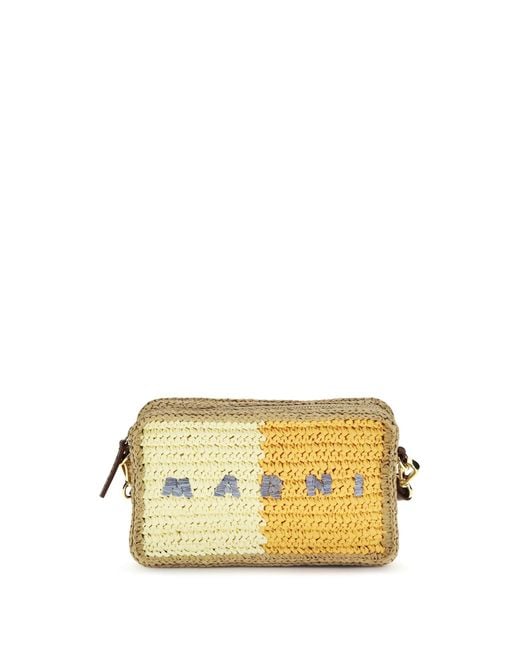 Marni Metallic Raffia Shoulder Bag