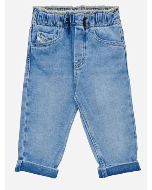 DIESEL Blue Cotton Jeans With Elastic Waist for men