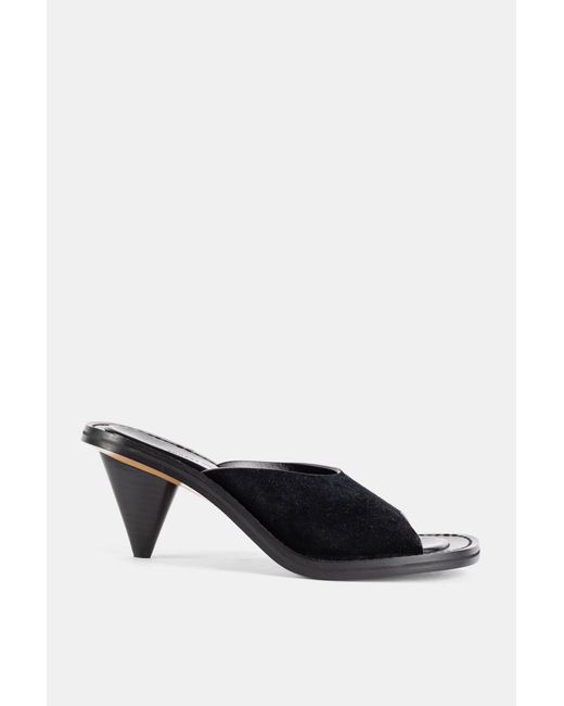 Phoebe Philo Black Mule À Bride Unique En Daim Noir Strap 75 Sandal