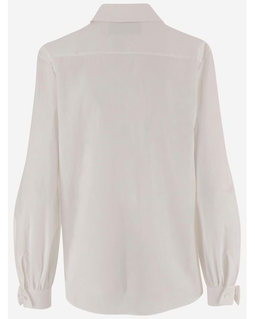 Valentino White Cotton Shirt With Bow Details