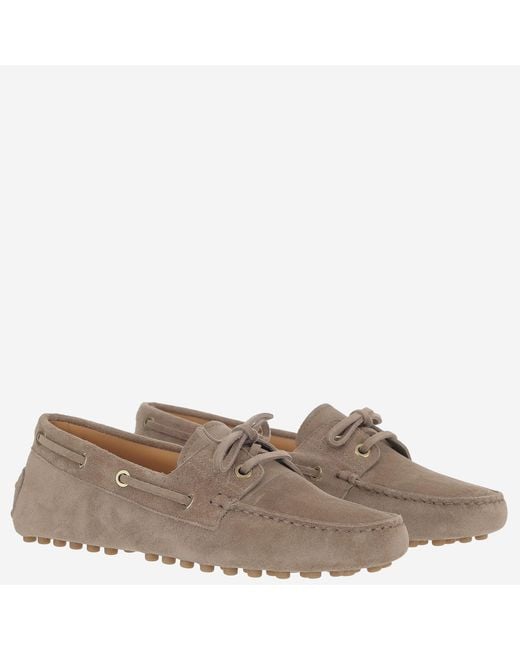 Tod's Brown Suede Leather Loafers Calfskin