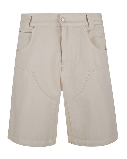Paura Gray Buttoned Classic Shorts for men