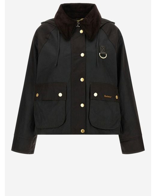 Barbour Black Reighton Waxed Cotton Jacket