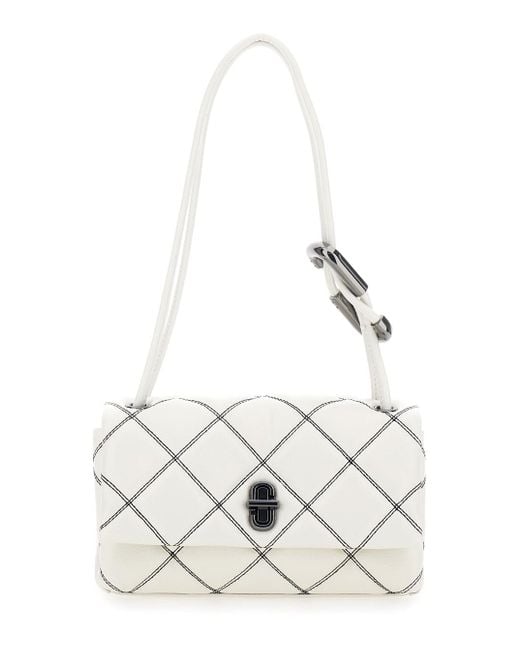 Marc Jacobs White 'The Mini Dual' Quilted Shoulder Bag With Dual Detail On The Handle