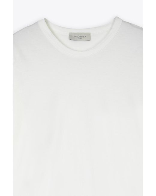 Piacenza Cashmere White T-Shirt Lightweight Cotton T-Shirt for men