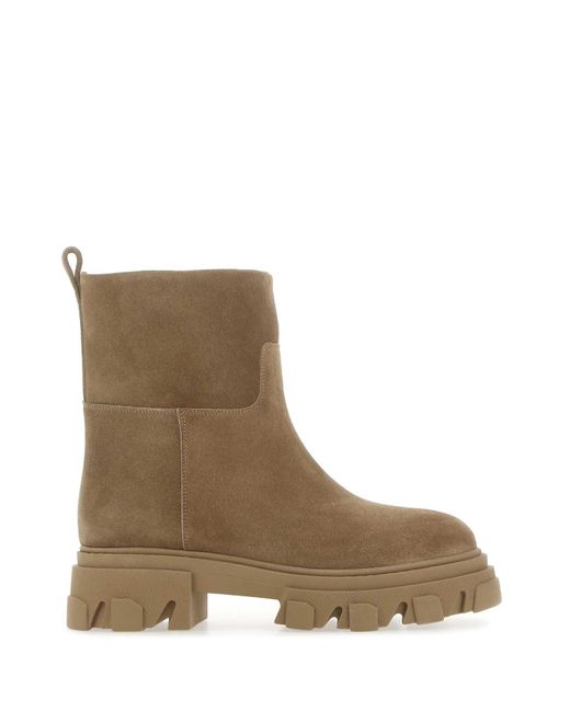 Gia Borghini Brown Biscuit Suede Ankle Boots