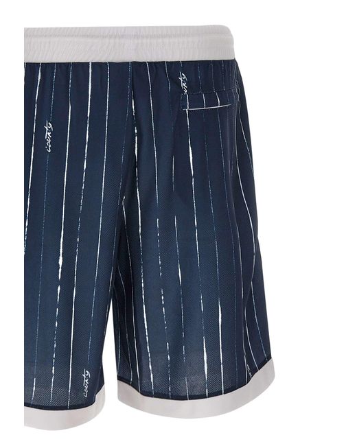 Marcelo Burlon Blue County Pinstripes Shorts for men