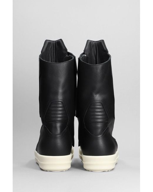 Rick Owens Black Moto Boots Shoes for men