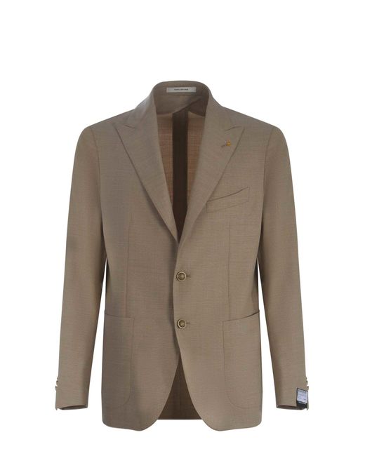 Tagliatore Brown Single-Breasted Jacket for men