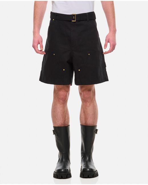 Sacai Black X Carhartt Wip Cotton Shorts for men