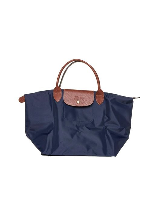 Longchamp Blue Handbag Le Pliage Medium Polyamide Handbags